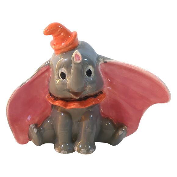 RARE Disney DUMBO Porcelain Coin Bank Large 7" Tall Elephant VTG w Stopper - Picture 1 of 6